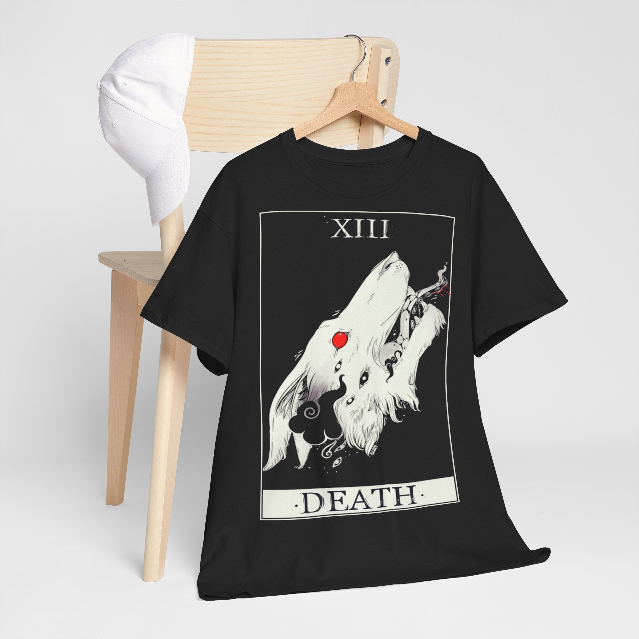 Death Tarot Card Wolf Art T-shirt Funny Shirt