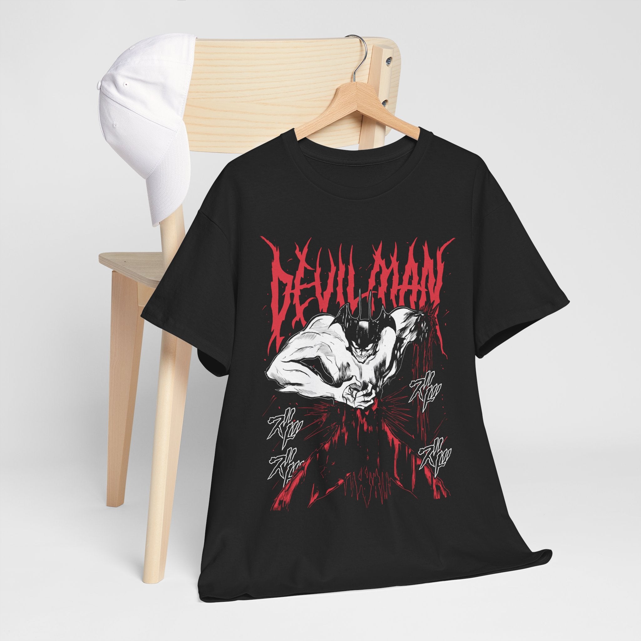 Unisex Devilman Crybaby Anime T-Shirt, Akira Fudo Manga Shirt, Japan, Anime Manga Shirt, Anime Shirt, Black Swordsman, Skull Knight