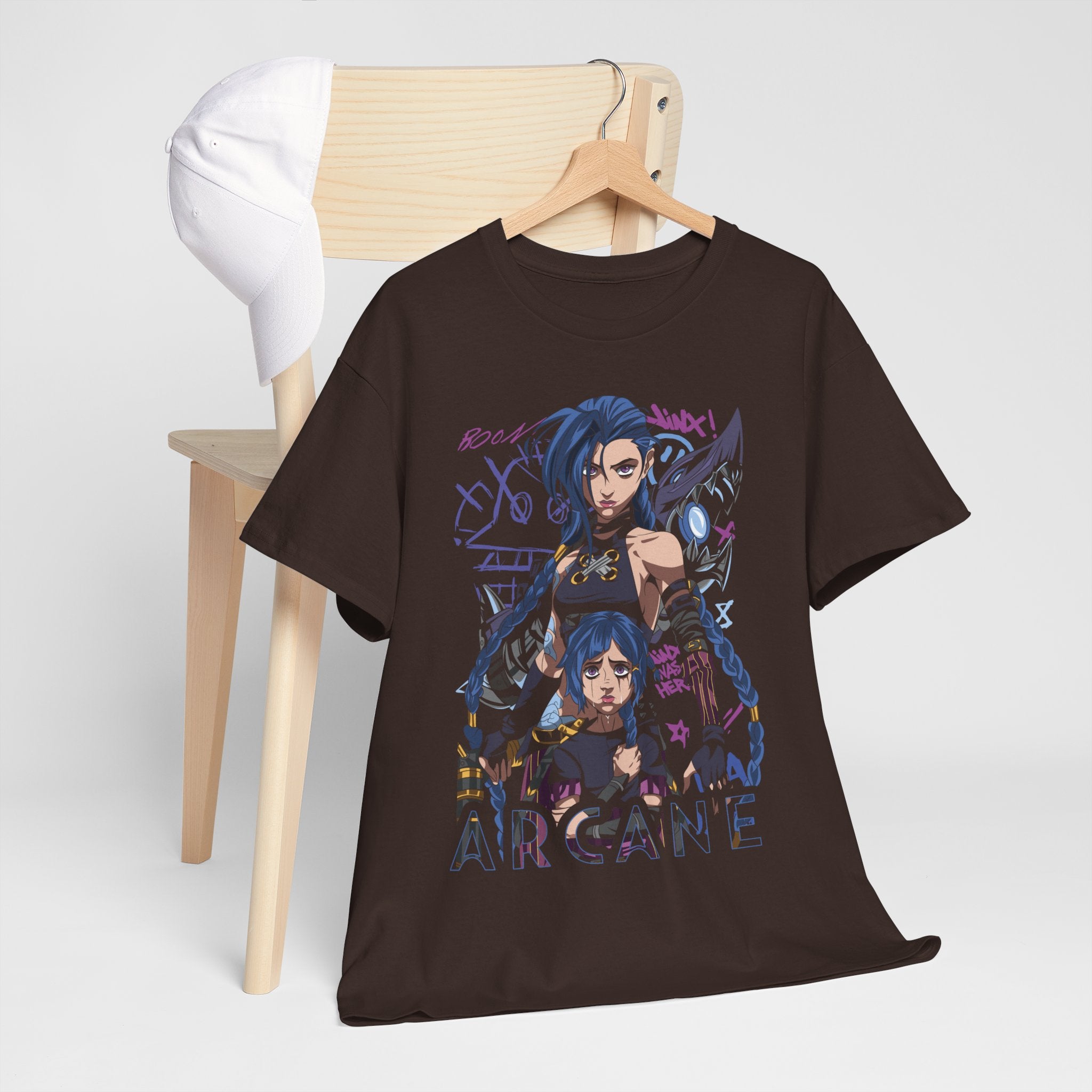 Jinx Arcane T-Shirt Japanese Anime Cartoon Jinx Arcane Graphic Shirt gif clothes