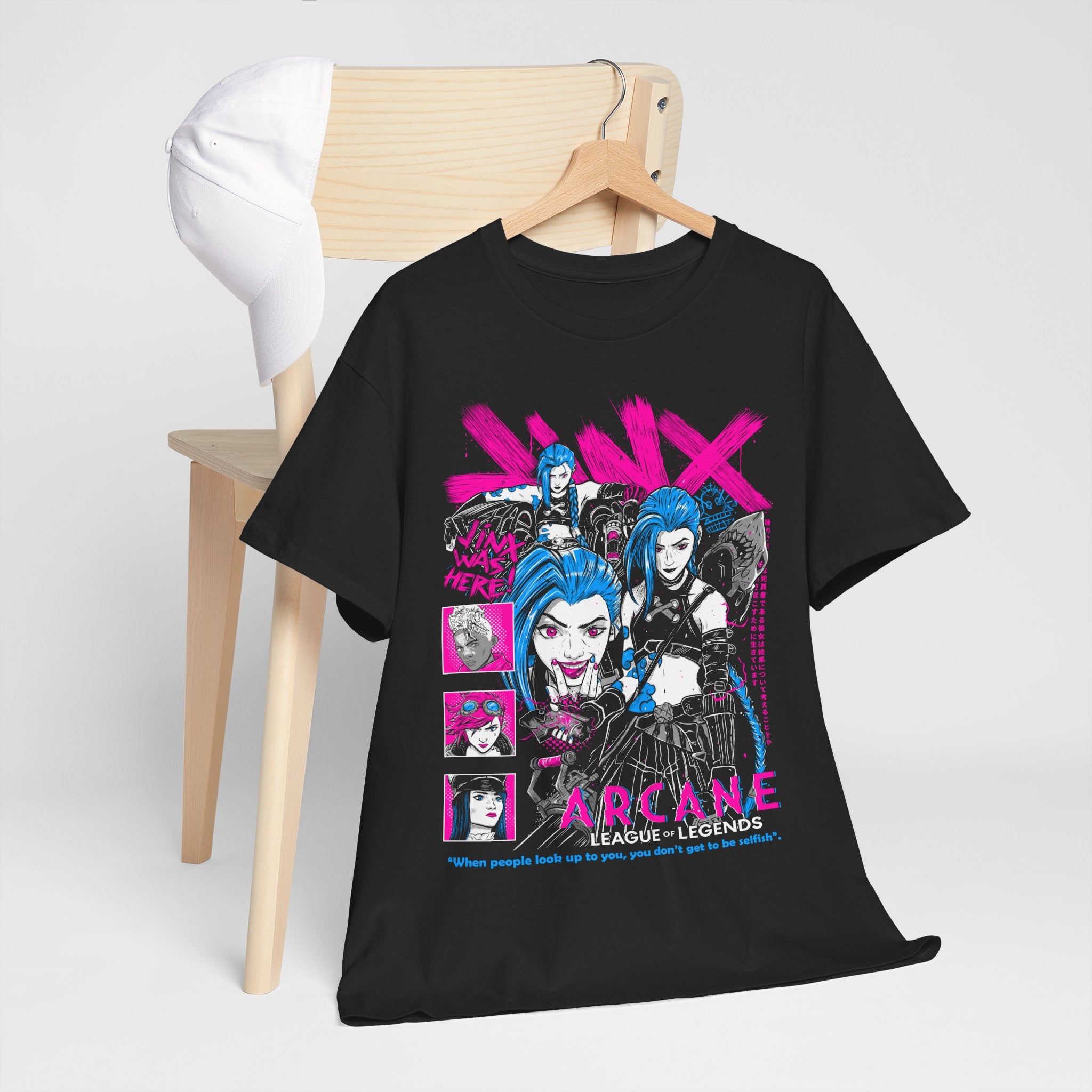 Jinx Arcane T-Shirt Japanese Anime Cartoon Jinx Arcane Graphic T-Shirt All Size