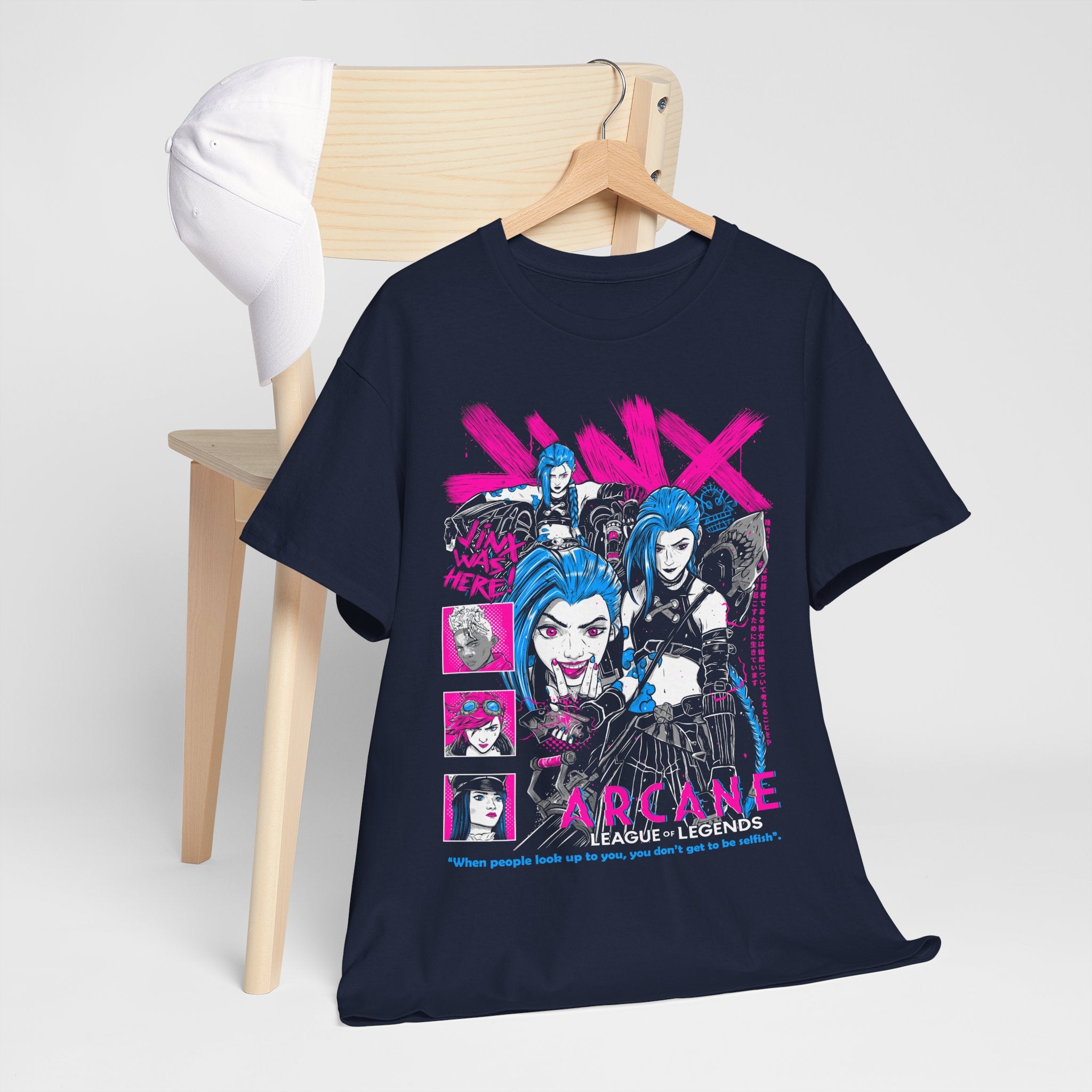 Jinx Arcane T-Shirt Japanese Anime Cartoon Jinx Arcane Graphic T-Shirt All Size