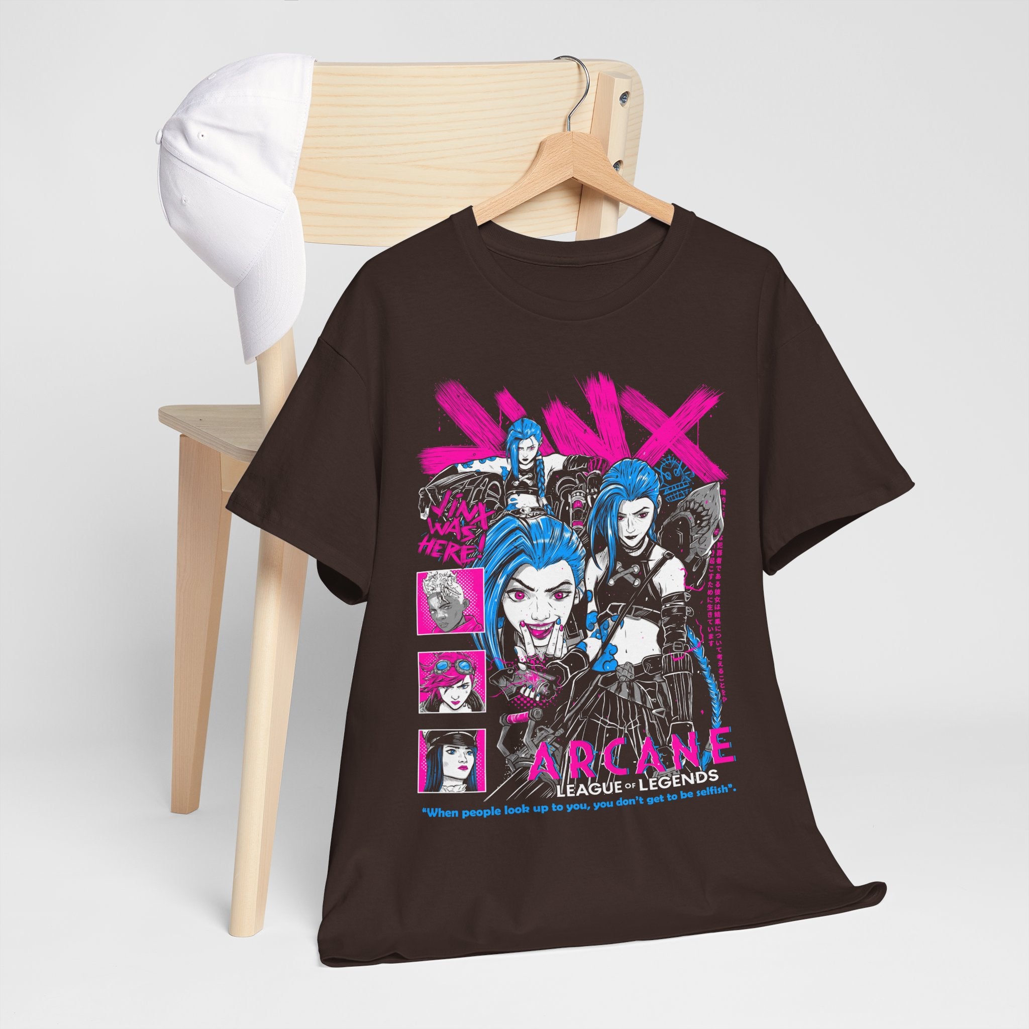 Jinx Arcane T-Shirt Japanese Anime Cartoon Jinx Arcane Graphic T-Shirt All Size