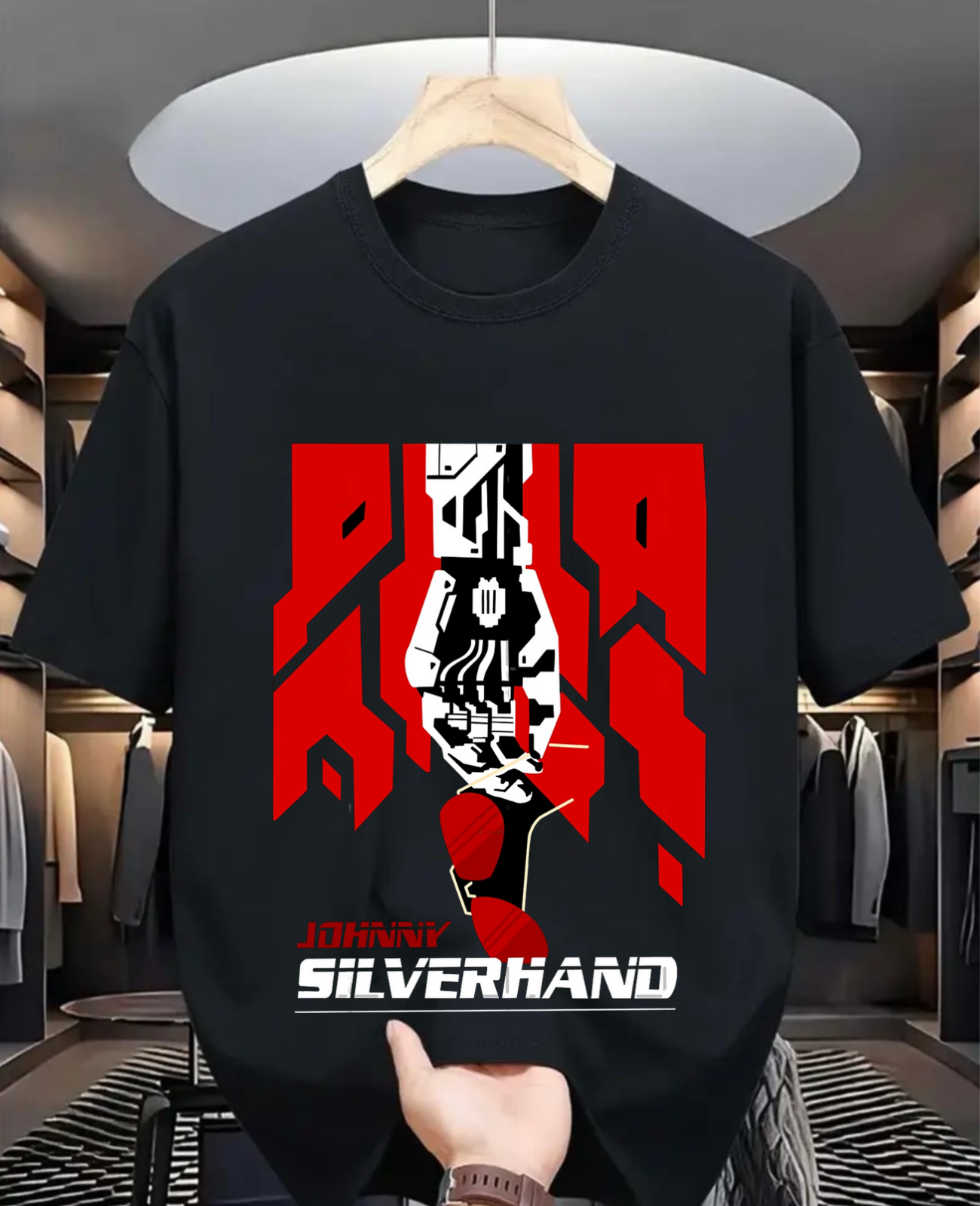 Unisex Cyberpunk Samurai  T-shirt Day Gift Johnny T-shirt Cool Silverhand Premium Unisex T-shirt, Unisex T-shirt, Anime Shirt