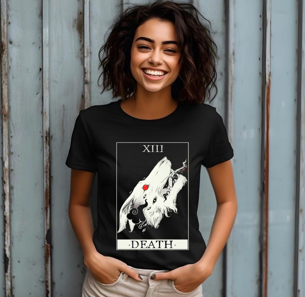 Death Tarot Card Wolf Art T-shirt Funny Shirt