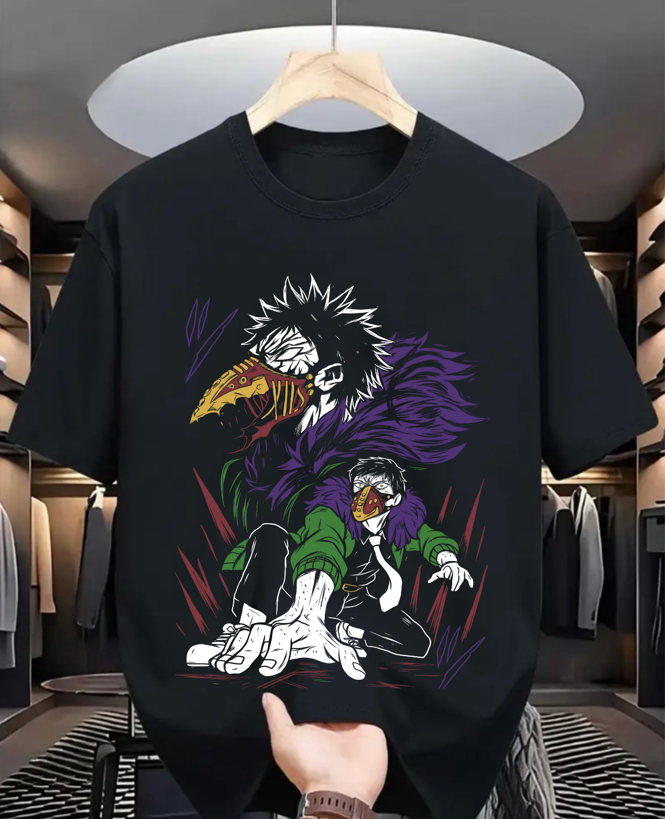 Powerful Anime Villain Unisex T-shirt - Retro Japanese Manga Style Apparel, 90s Action Adventure Clothing, Dark Villain Energy, Classic Hero