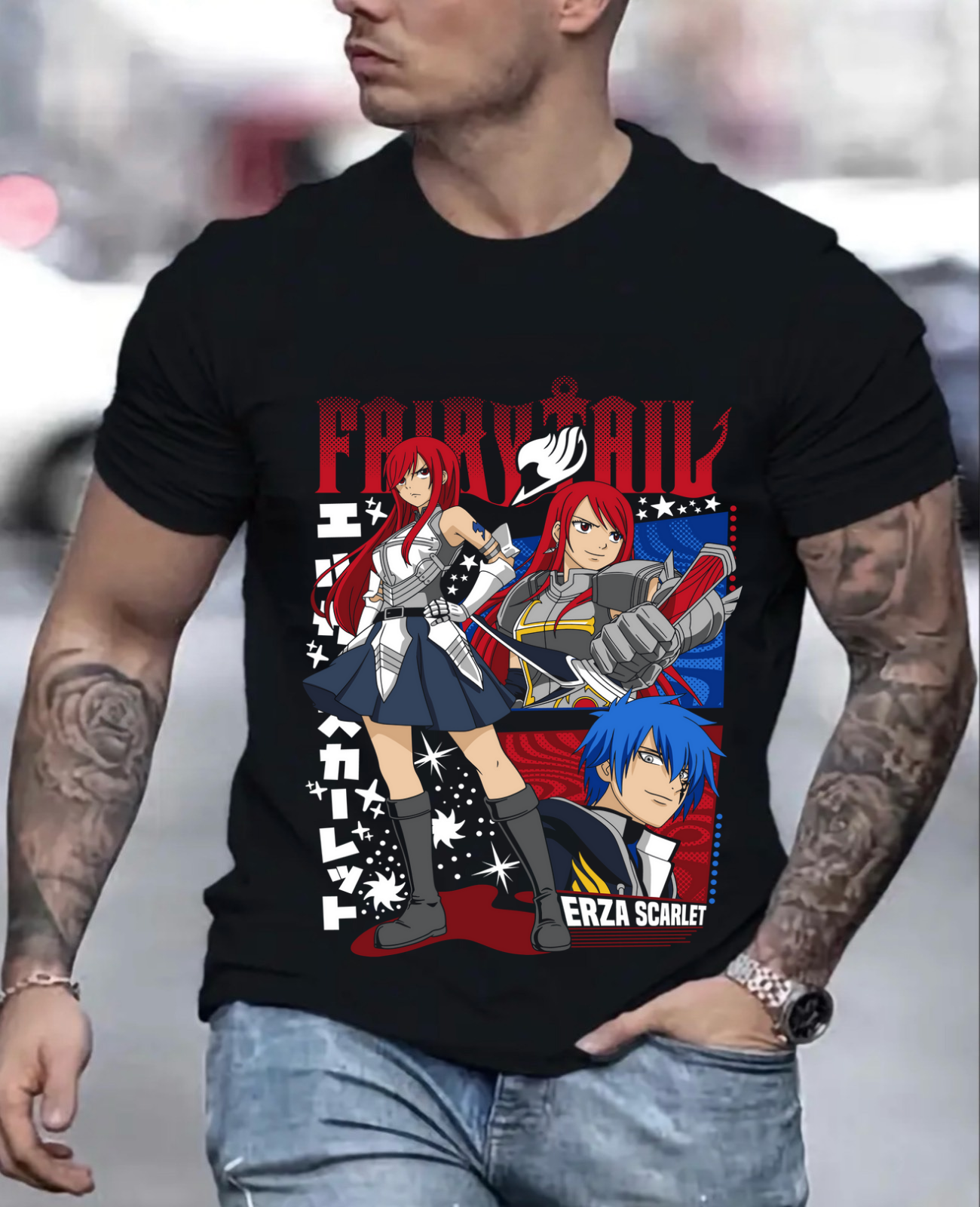 Erza Scarlet Fairy Tail,Happy,Iron Dragon Slayer,Dragon Slayers,Gray Fullbuster,Gajeel Redfox ,Fairy Tail Guild T-Shirt