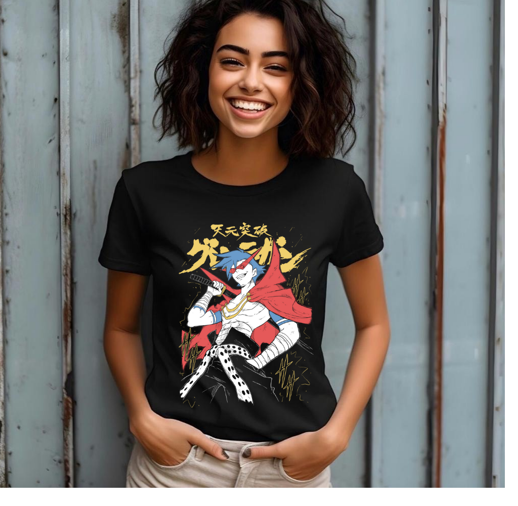 Tengen Toppa T-shirt Gurren Lagann Kamina Anime Simon Gift Shirt cartoon kids