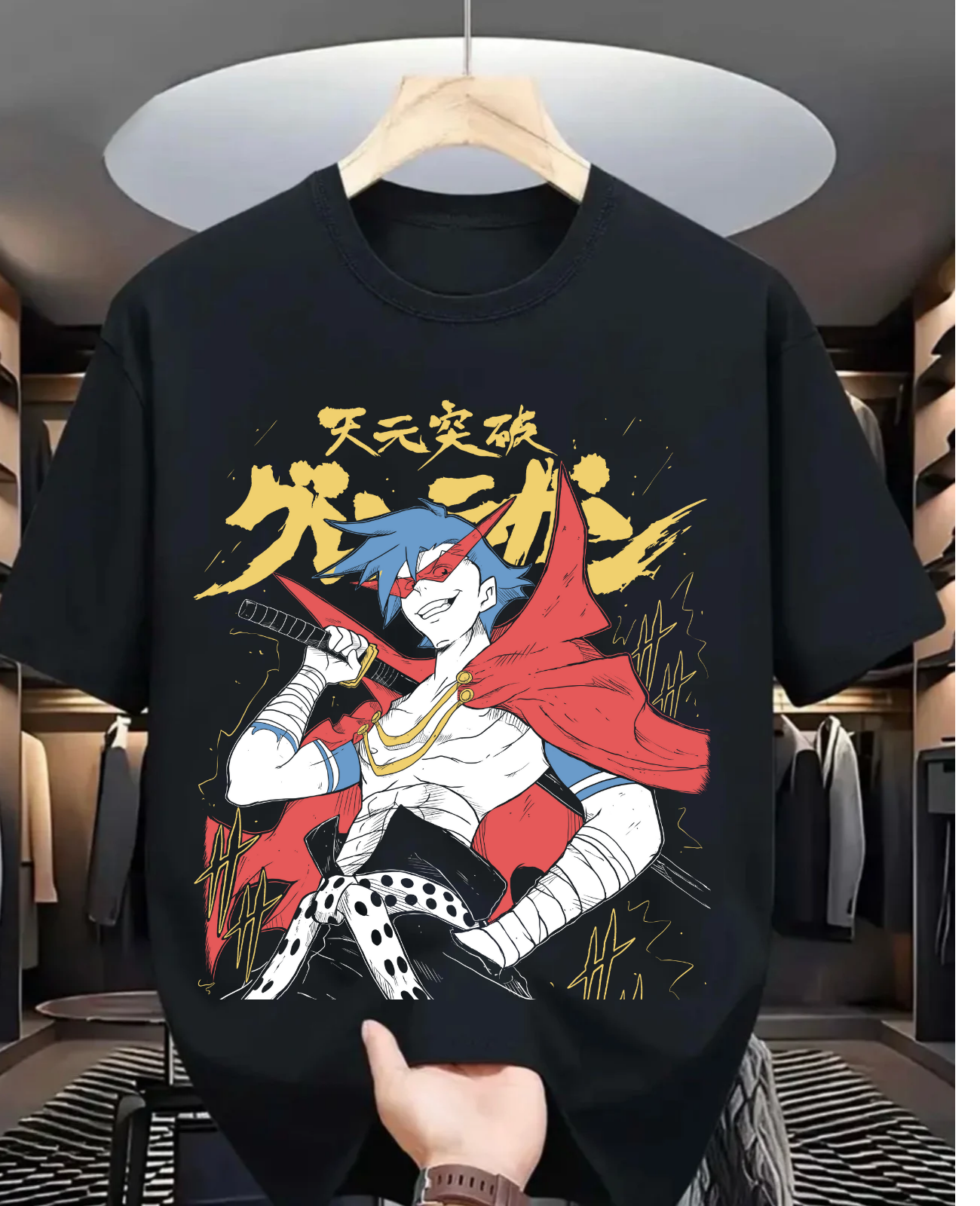 Tengen Toppa T-shirt Gurren Lagann Kamina Anime Simon Gift Shirt cartoon kids