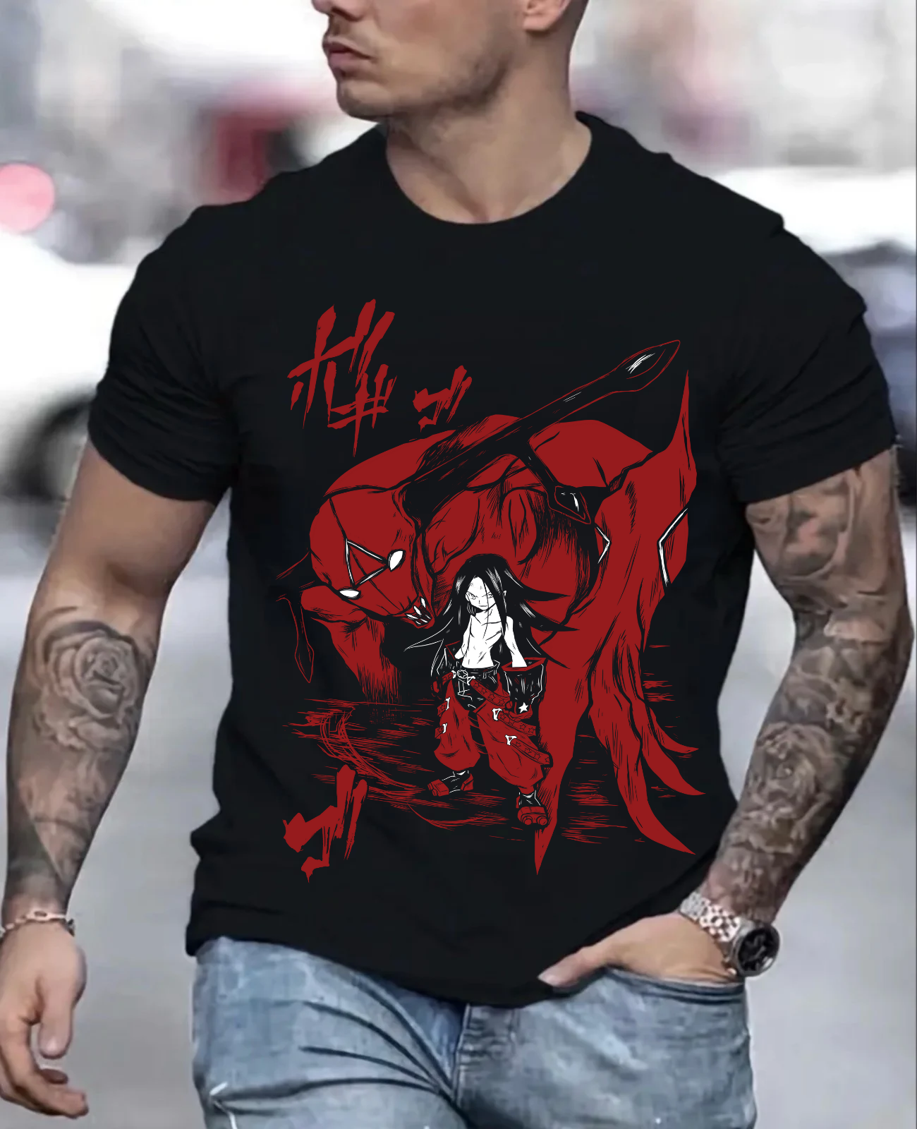Shaman King Yoh Asakura T-Shirt, Anime Shirt, Manga Shirt, Japanese Shirt, Anime Shirt,girl, Aesthetic, Manga Tee, Japanese Movie