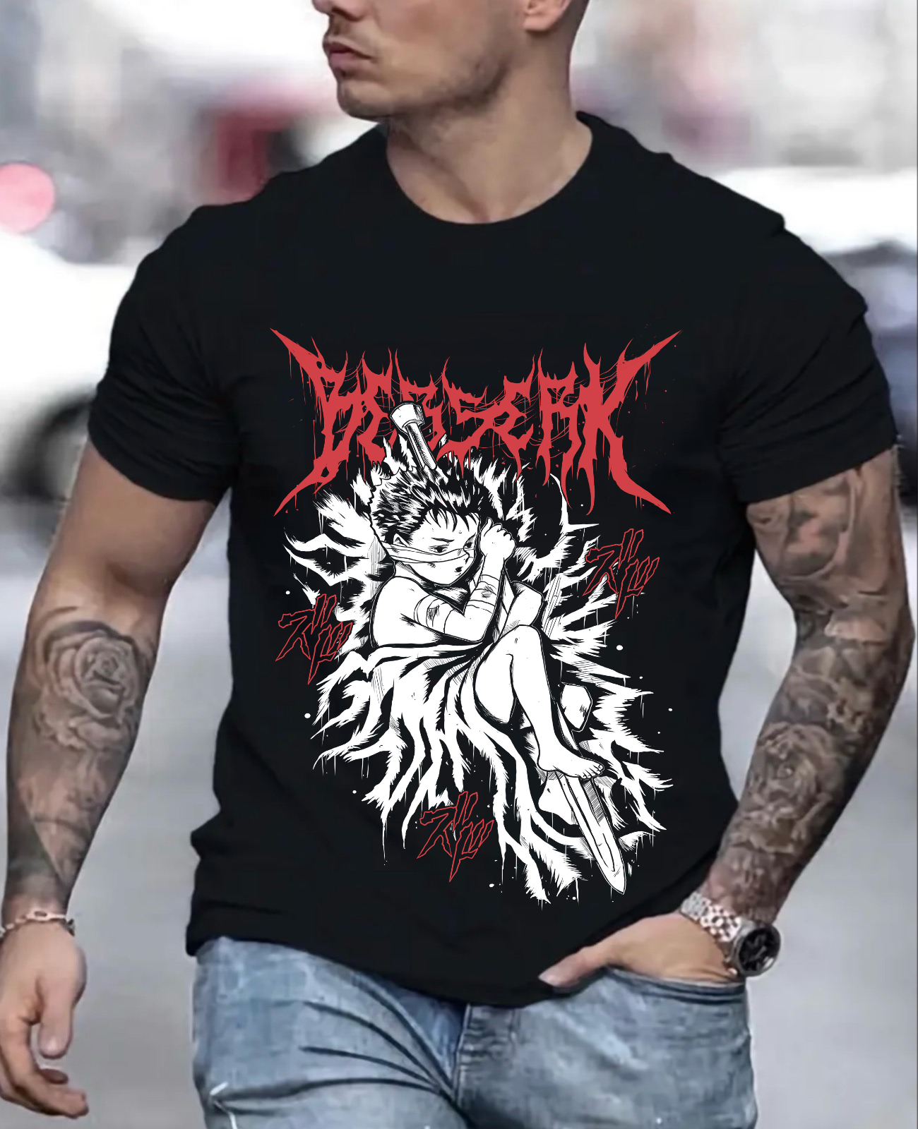 Anime Vintage Special T-shirt Unisex, Graphic Anime Tee, Manga Shirt, Japan, Anime Manga Shirt, Anime Shirt, Black Swordsman, Skull Knight