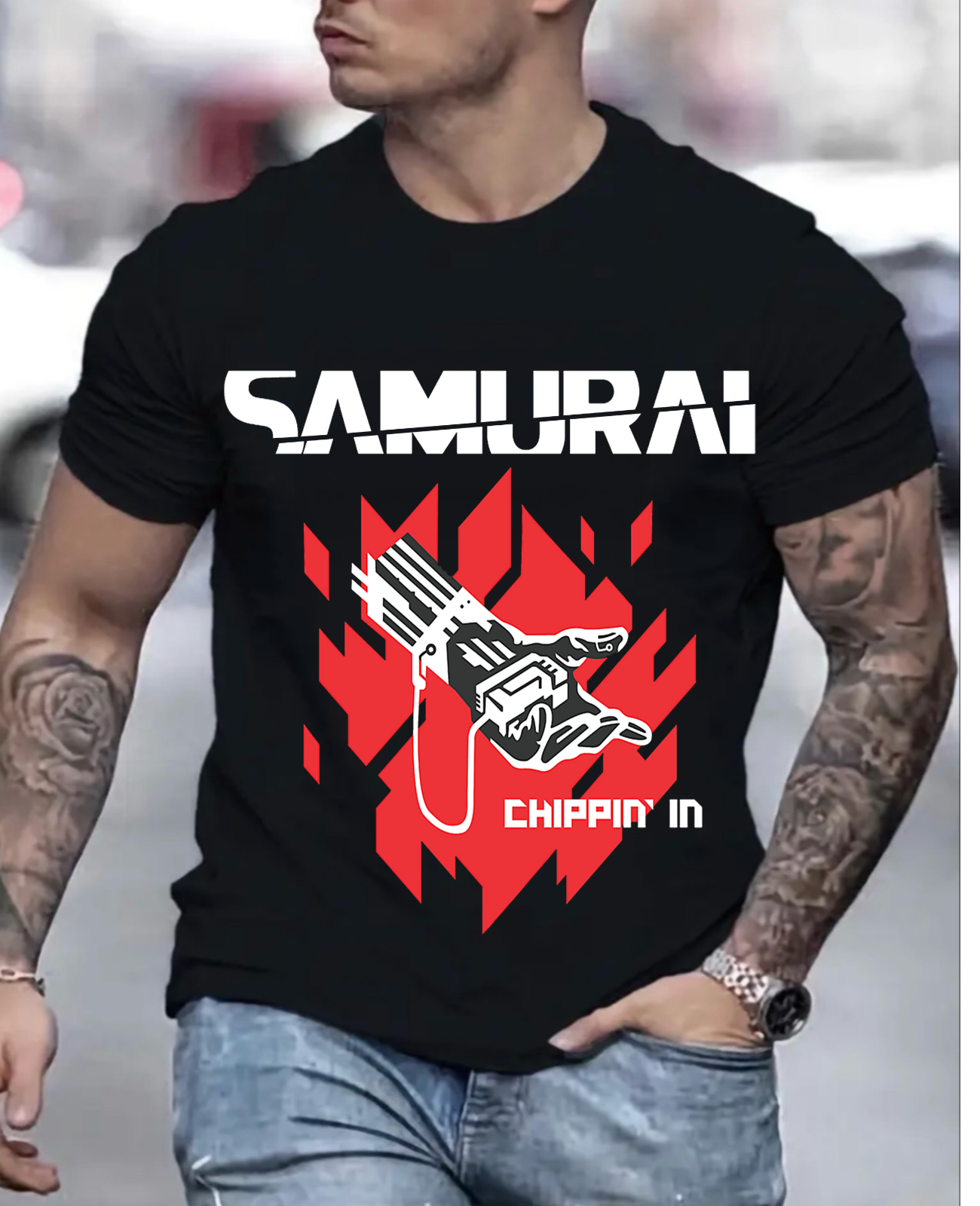 Copy of Unisex Cyberpunk Samurai Never Fade Away Graphic T-Shirt Premium Unisex T-shirt, Unisex T-shirt, Anime Shirt, Comfort Colors Shirt