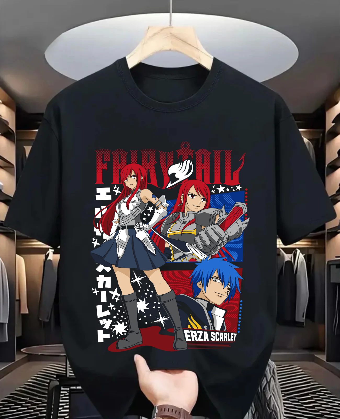 Erza Scarlet Fairy Tail,Happy,Iron Dragon Slayer,Dragon Slayers,Gray Fullbuster,Gajeel Redfox ,Fairy Tail Guild T-Shirt