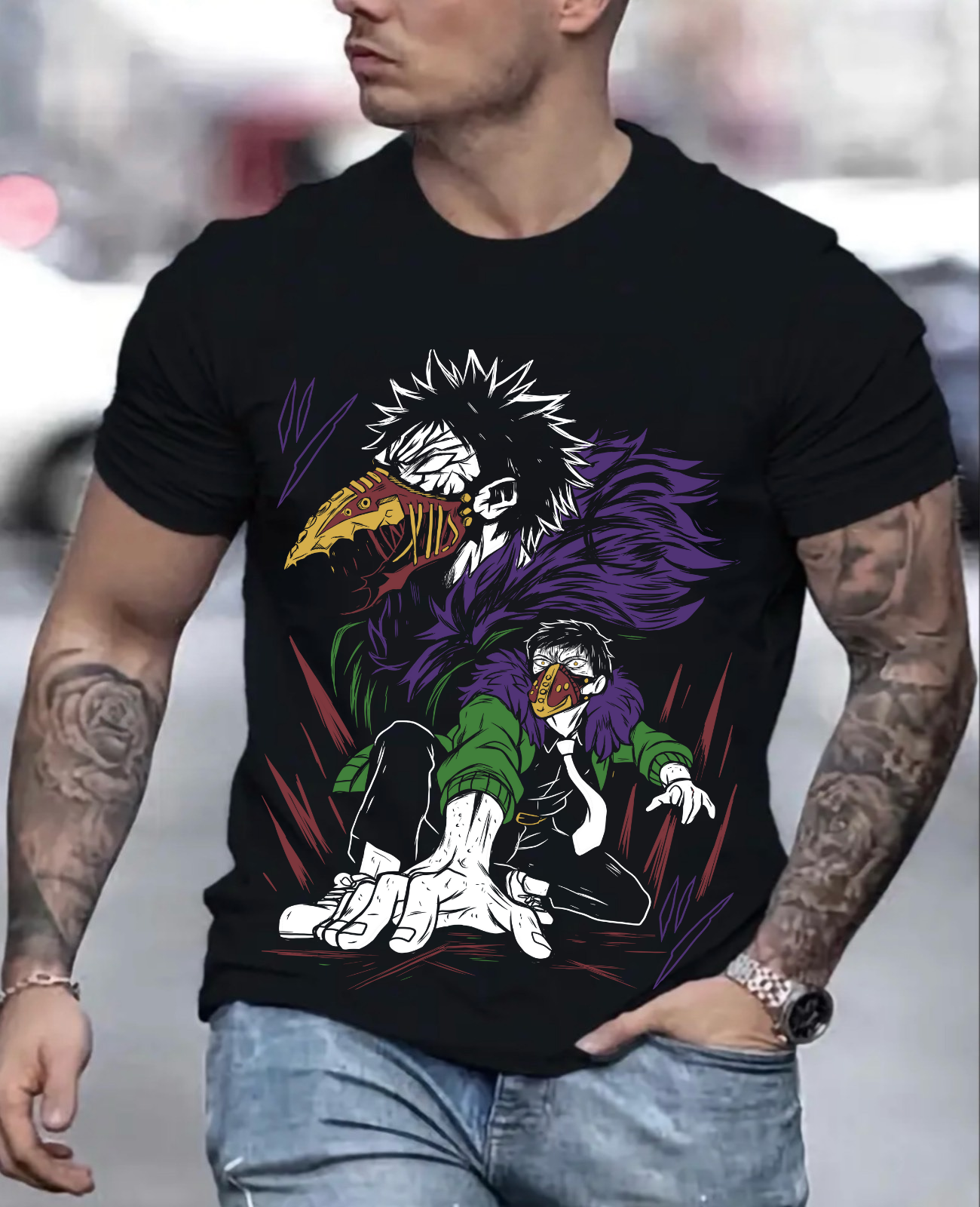 Powerful Anime Villain Unisex T-shirt - Retro Japanese Manga Style Apparel, 90s Action Adventure Clothing, Dark Villain Energy, Classic Hero
