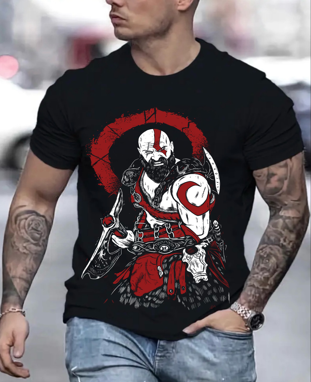 God of war shirt Kratos T-shirt Ghost of Sparta Unisex Shirt anime cartoon