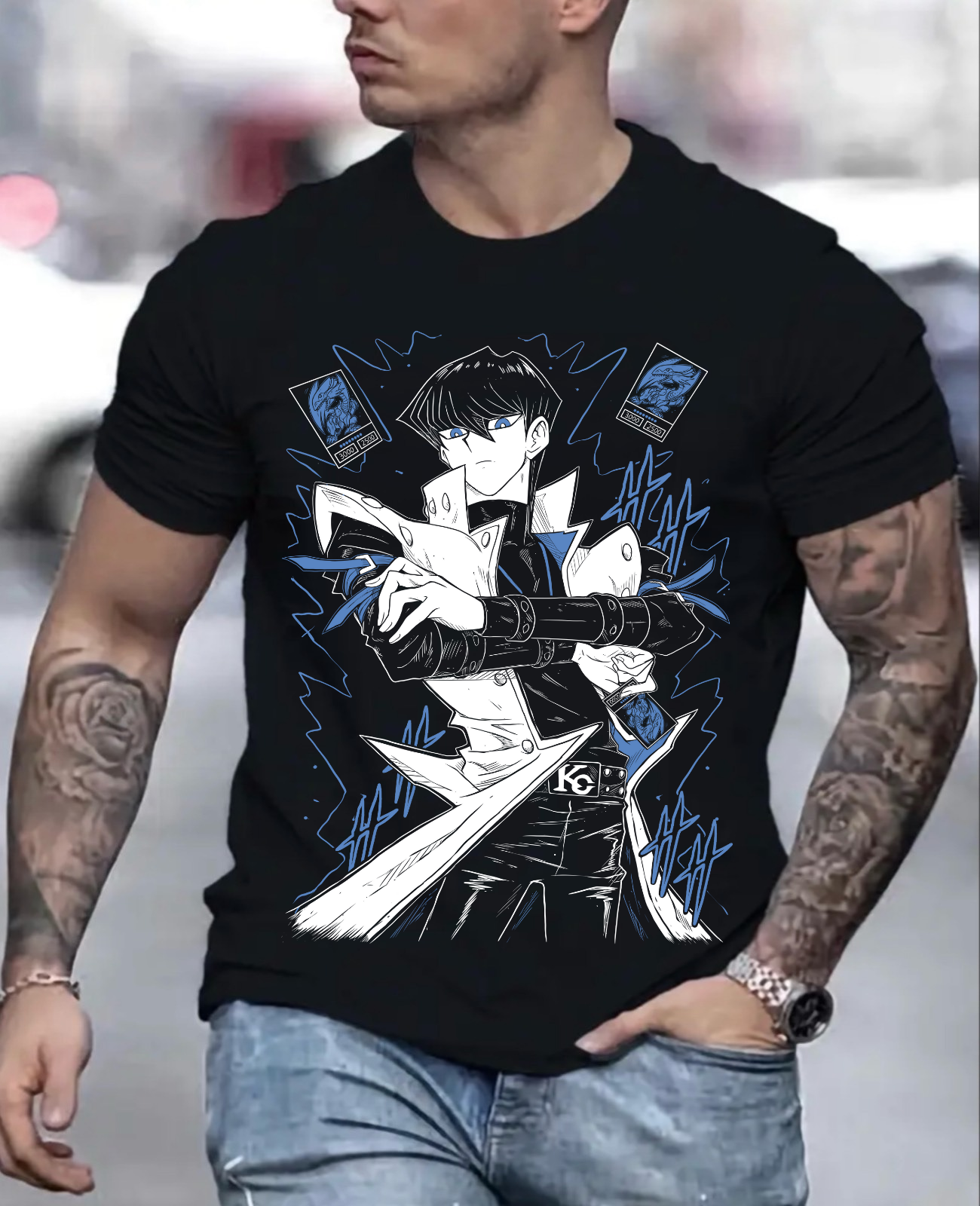 Anime Duel King T Shirt Black Unisex T-shirt Anime Kawaii, Anime Sweatshirt, Graphic Anime Tee, Unisex T-shirt
