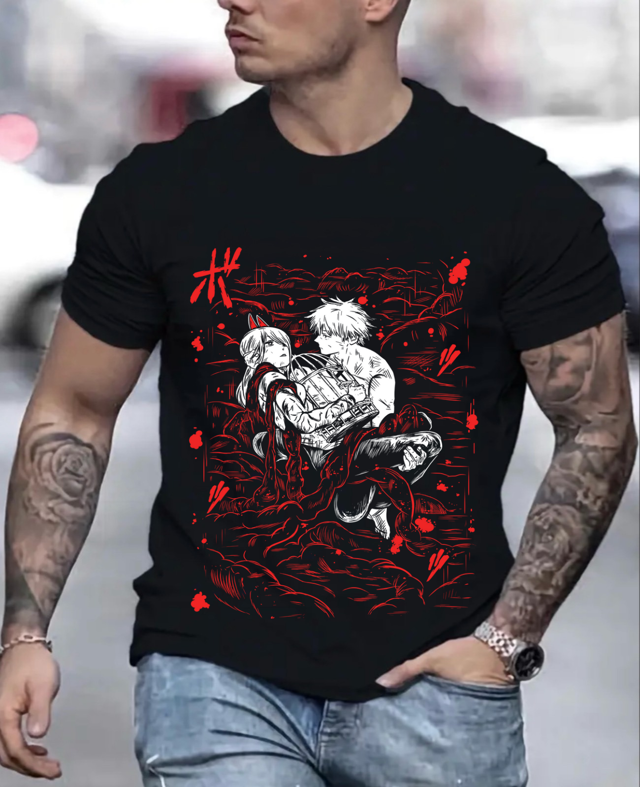 Aki Hand Sign Shirt, Chainsaw Devil Shirt, Power Shirt, Man Shirt,Aki Hayakawa Kon Shirt,Chain Saw Man Shirt,girl,Aesthetic