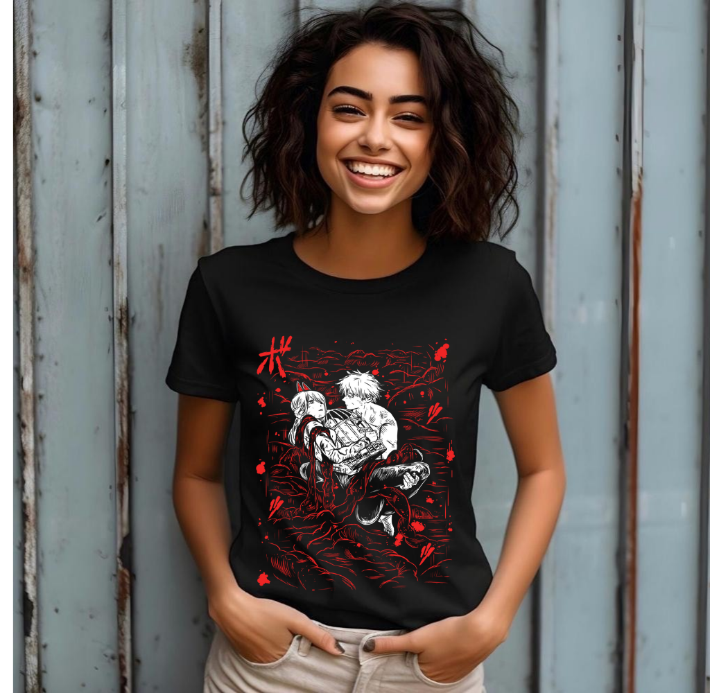 Aki Hand Sign Shirt, Chainsaw Devil Shirt, Power Shirt, Man Shirt,Aki Hayakawa Kon Shirt,Chain Saw Man Shirt,girl,Aesthetic