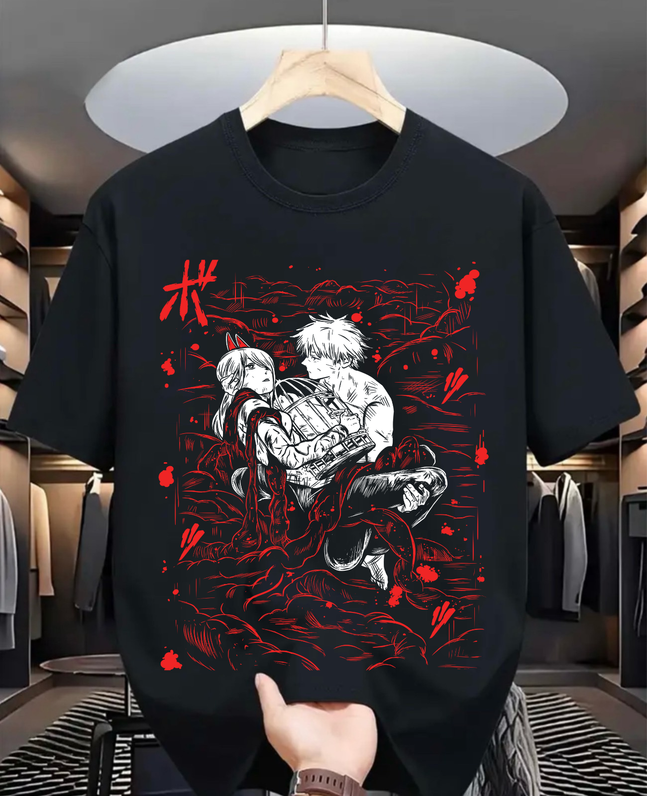 Aki Hand Sign Shirt, Chainsaw Devil Shirt, Power Shirt, Man Shirt,Aki Hayakawa Kon Shirt,Chain Saw Man Shirt,girl,Aesthetic