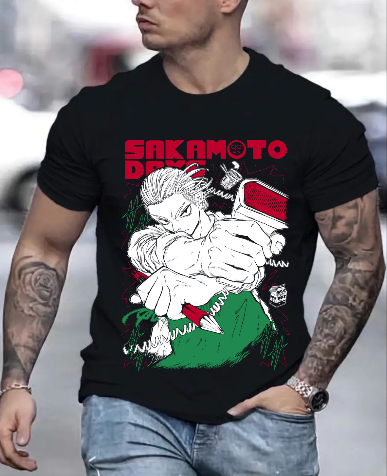 Aesthetic Sakamoto Days Vintage Anime Manga Japanese Culture Streetwear Graphic Unisex Short Sleeve T-Shirt
